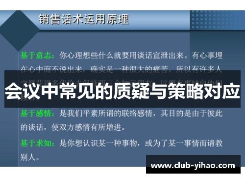 会议中常见的质疑与策略对应