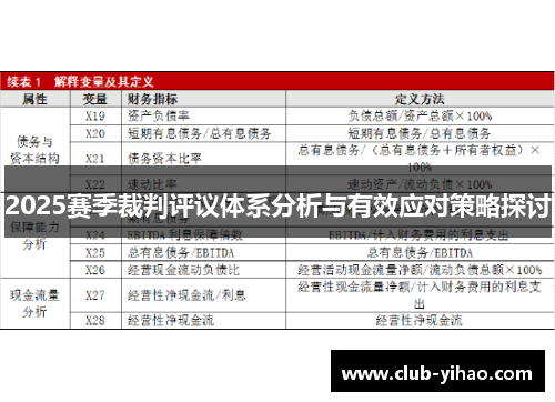 2025赛季裁判评议体系分析与有效应对策略探讨