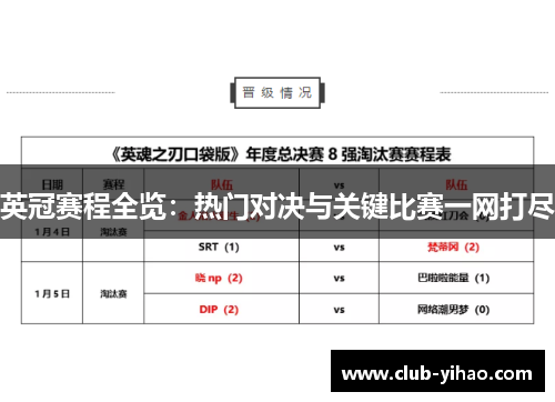 英冠赛程全览：热门对决与关键比赛一网打尽